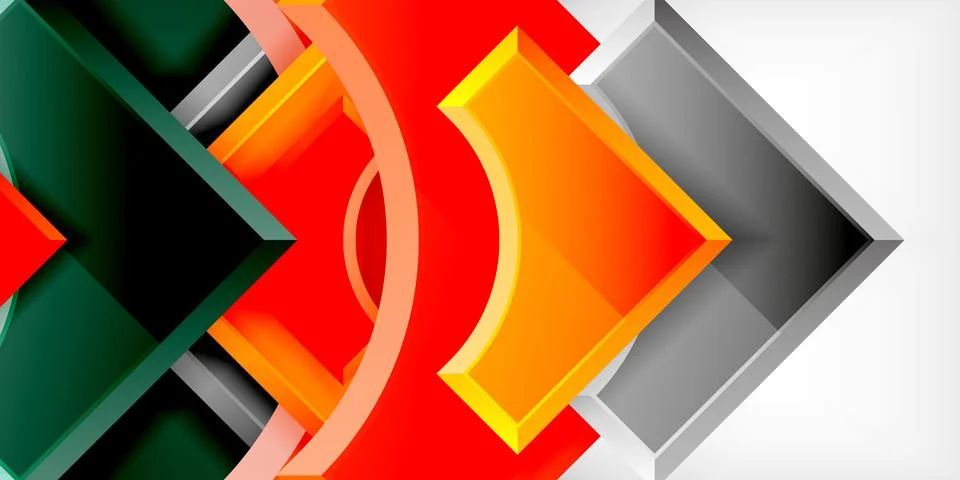 Square, arrow shapes with round elements Vector Illustration For Wallpaper Stock Illustration