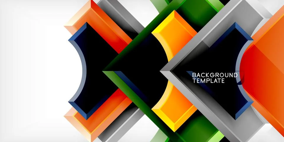 Square, arrow shapes with round elements Vector Illustration For Wallpaper Stockillustratie