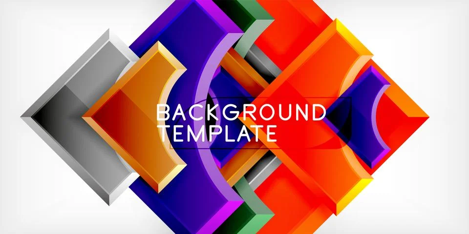 Square, arrow shapes with round elements Vector Illustration For Wallpaper Stock Illustration