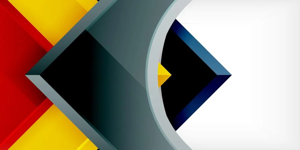 Square, arrow shapes with round elements Vector Illustration For Wallpaper Illustrazione stock