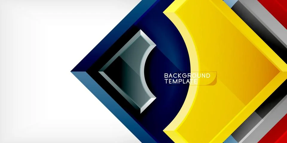 Square, arrow shapes with round elements Vector Illustration For Wallpaper Illustrazione stock