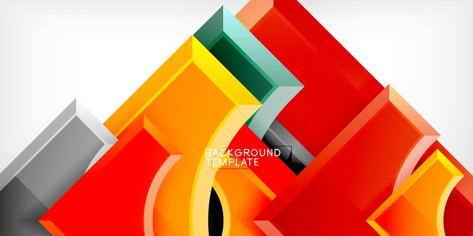 Square, arrow shapes with round elements Vector Illustration For Wallpaper Illustrazione stock