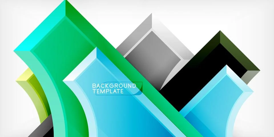 Square, arrow shapes with round elements Vector Illustration For Wallpaper Stock Illustration
