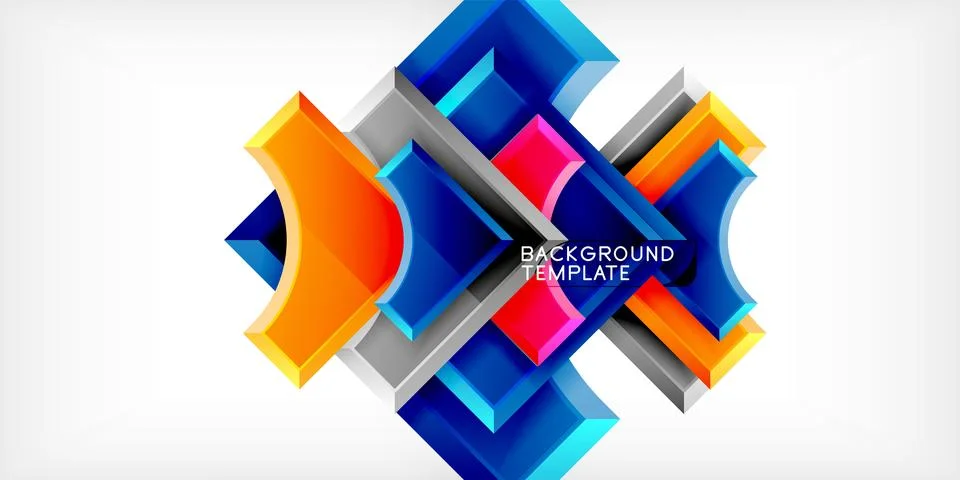 Square, arrow shapes with round elements Vector Illustration For Wallpaper Stock Illustration