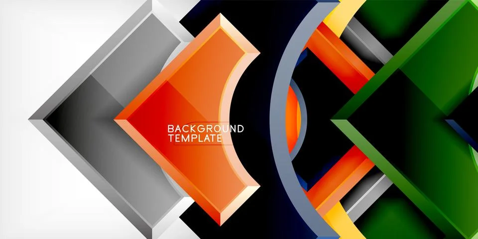 Square, arrow shapes with round elements Vector Illustration For Wallpaper Stock Illustration