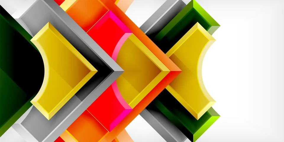 Square, arrow shapes with round elements Vector Illustration For Wallpaper Stock Illustration