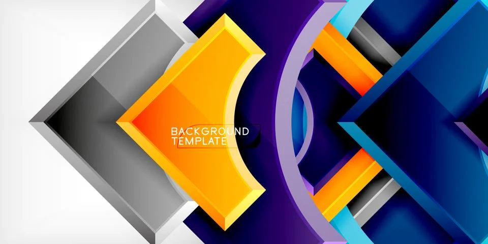 Square, arrow shapes with round elements Vector Illustration For Wallpaper Stock Illustration
