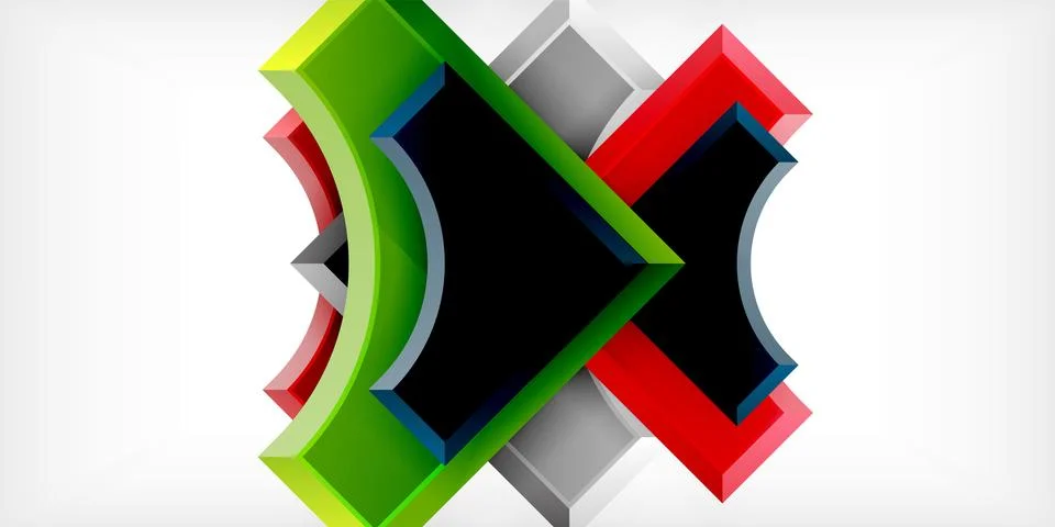 Square, arrow shapes with round elements Vector Illustration For Wallpaper Illustrazione stock