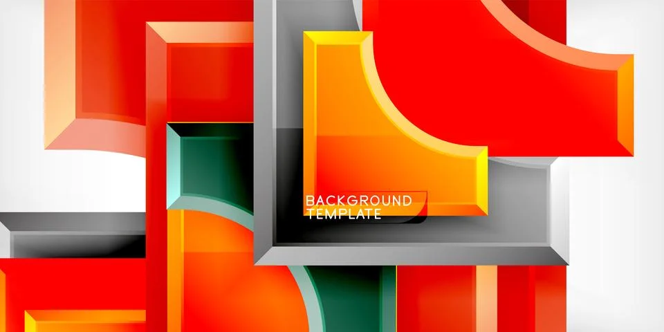 Square, arrow shapes with round elements Vector Illustration For Wallpaper Stock Illustration