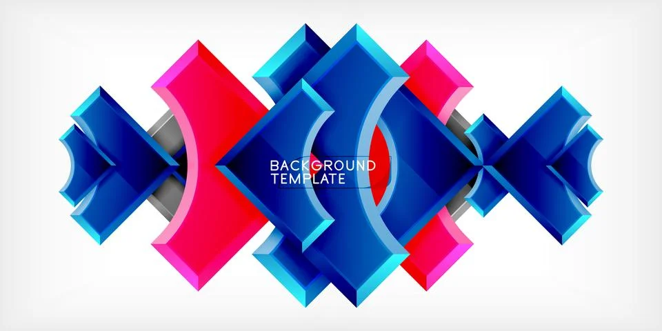 Square, arrow shapes with round elements Vector Illustration For Wallpaper Stock Illustration