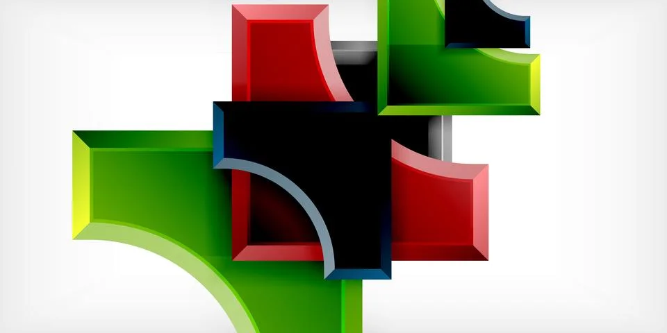 Square, arrow shapes with round elements Vector Illustration For Wallpaper Stock Illustration