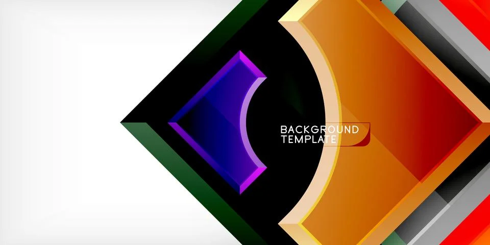 Square, arrow shapes with round elements Vector Illustration For Wallpaper Stock Illustration