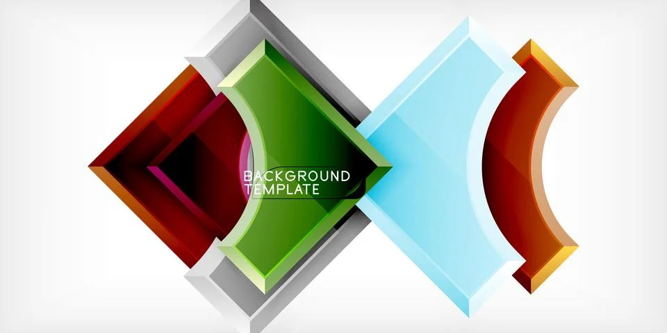 Square, arrow shapes with round elements Vector Illustration For Wallpaper Stock Illustration