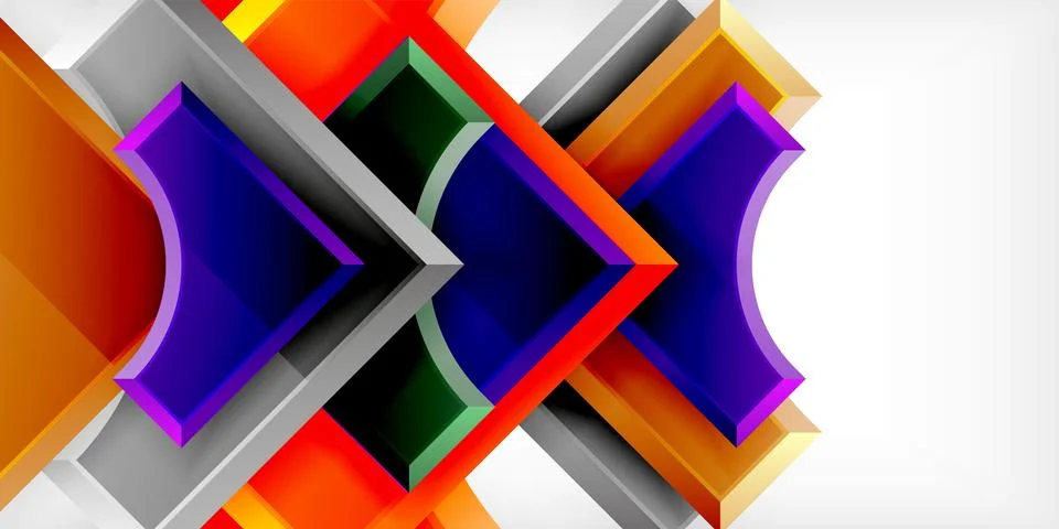 Square, arrow shapes with round elements Vector Illustration For Wallpaper Stock Illustration