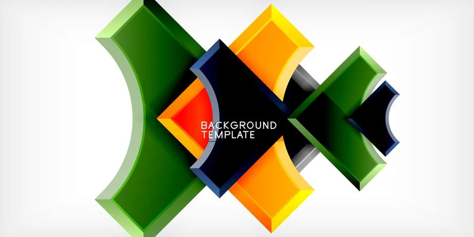 Square, arrow shapes with round elements Vector Illustration For Wallpaper Stock Illustration