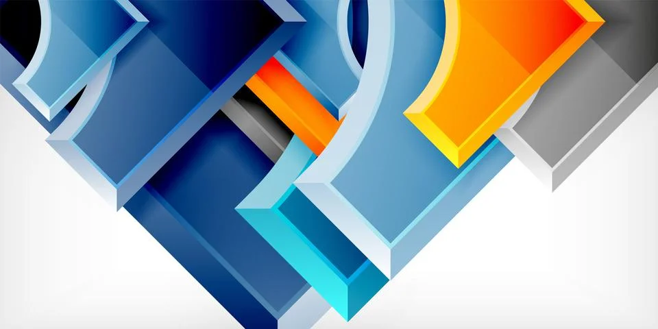 Square, arrow shapes with round elements Vector Illustration For Wallpaper Stock Illustration