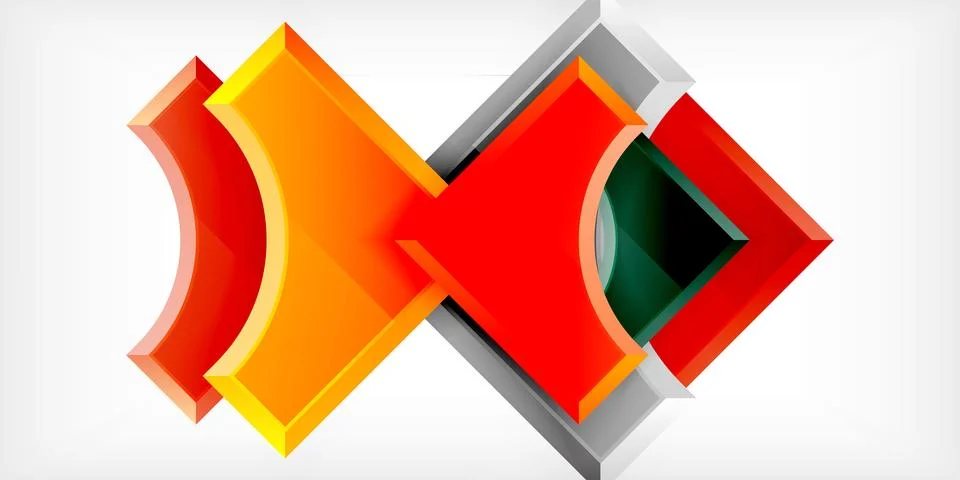 Square, arrow shapes with round elements Vector Illustration For Wallpaper Stock Illustration