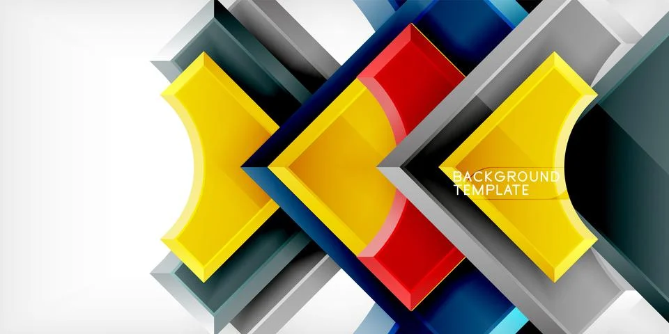 Square, arrow shapes with round elements Vector Illustration For Wallpaper Stock Illustration