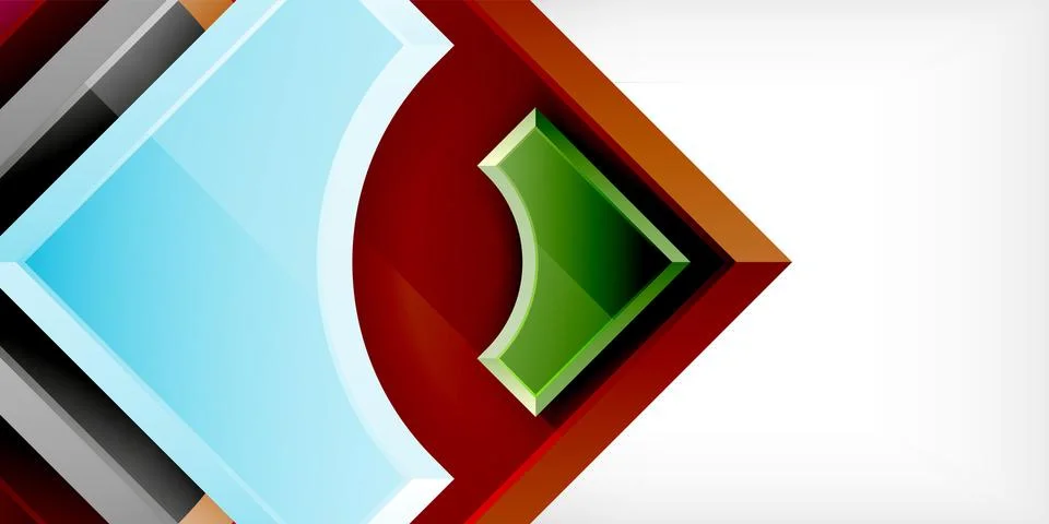 Square, arrow shapes with round elements Vector Illustration For Wallpaper Stock Illustration