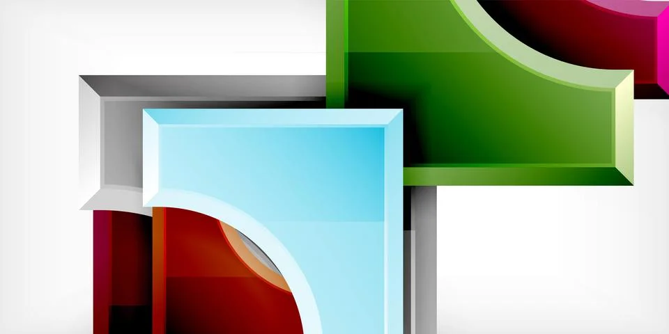 Square, arrow shapes with round elements Vector Illustration For Wallpaper Stock Illustration