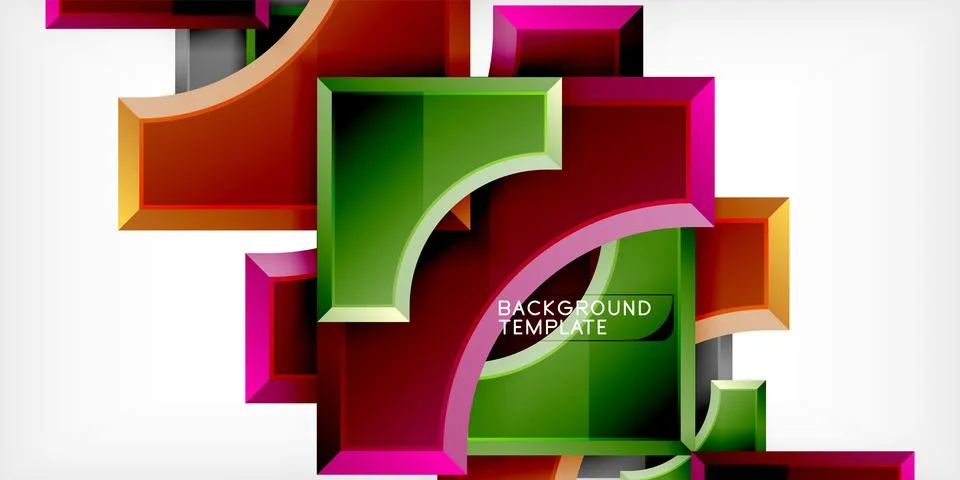 Square, arrow shapes with round elements Vector Illustration For Wallpaper Stock Illustration