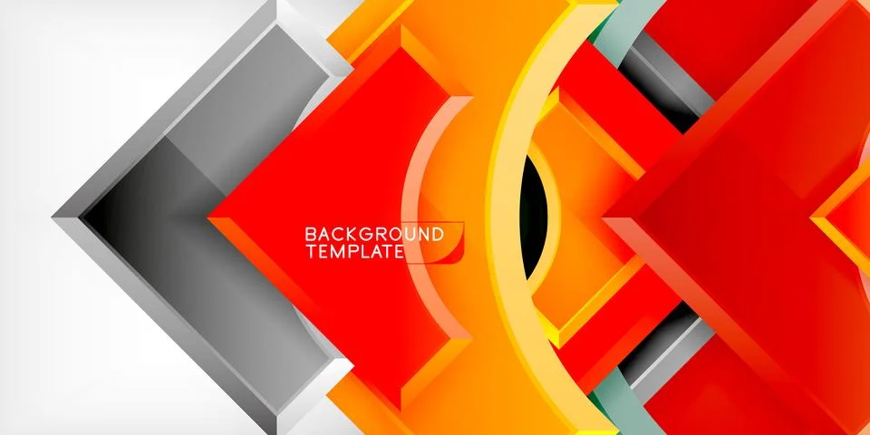 Square, arrow shapes with round elements Vector Illustration For Wallpaper Stock Illustration