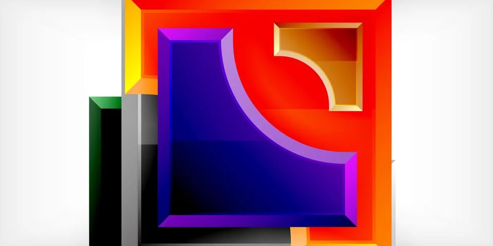 Square, arrow shapes with round elements Vector Illustration For Wallpaper Stock Illustration