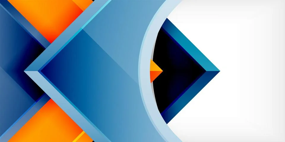 Square, arrow shapes with round elements Vector Illustration For Wallpaper Stock Illustration