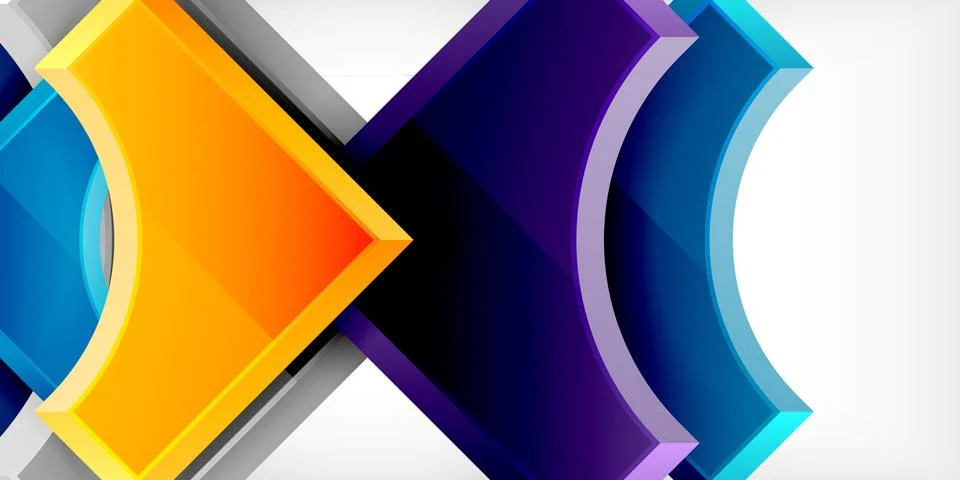 Square, arrow shapes with round elements Vector Illustration For Wallpaper Stock Illustration