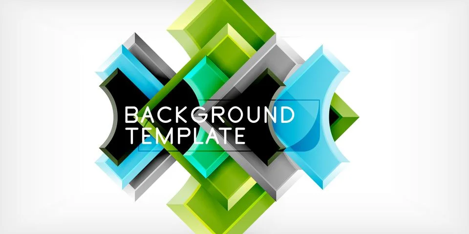 Square, arrow shapes with round elements Vector Illustration For Wallpaper Stock Illustration