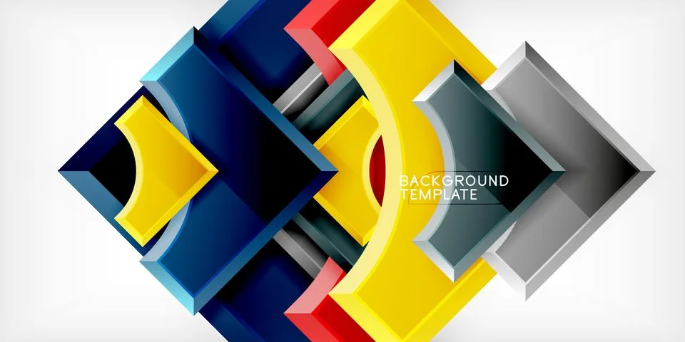 Square, arrow shapes with round elements Vector Illustration For Wallpaper Stock Illustration