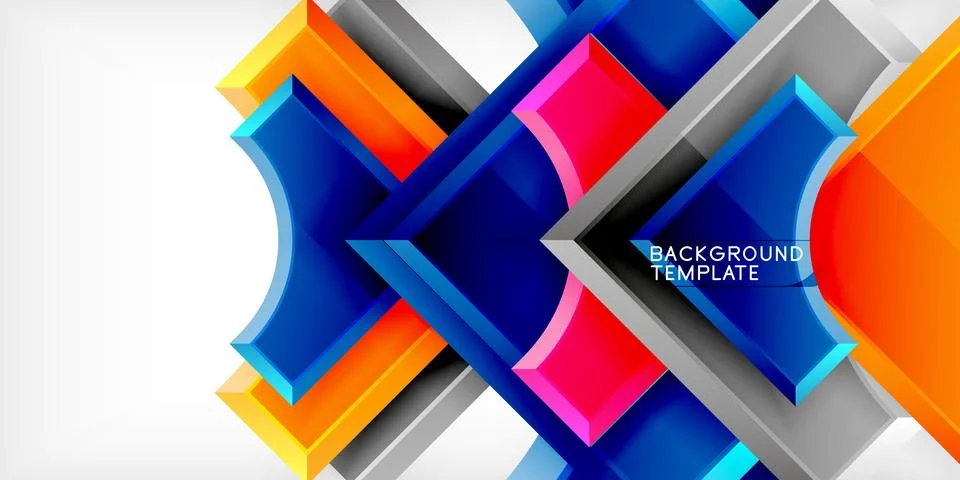 Square, arrow shapes with round elements Vector Illustration For Wallpaper Illustrazione stock