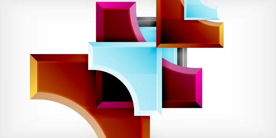 Square, arrow shapes with round elements Vector Illustration For Wallpaper Illustrazione stock