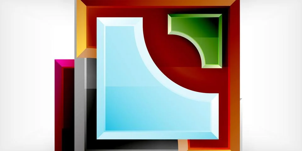 Square, arrow shapes with round elements Vector Illustration For Wallpaper Illustrazione stock