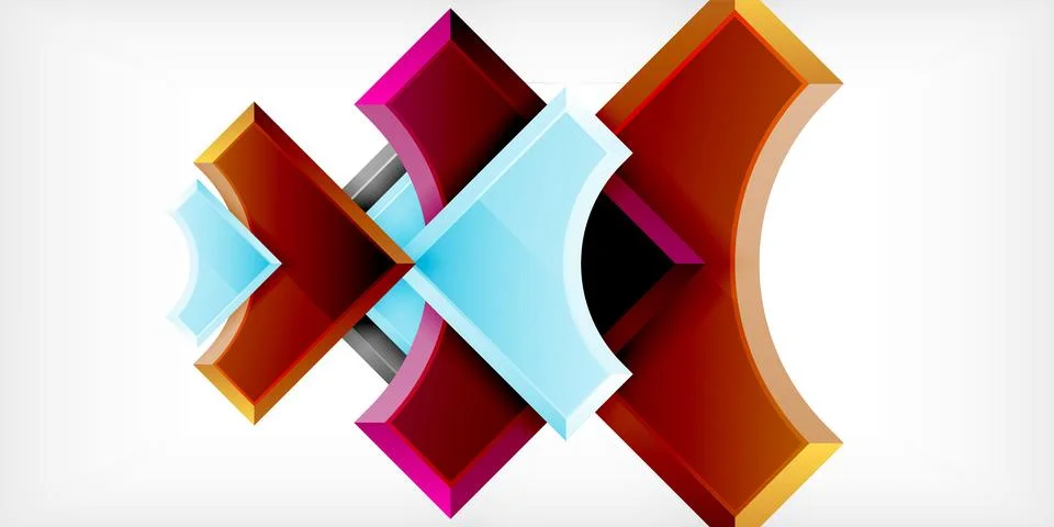 Square, arrow shapes with round elements Vector Illustration For Wallpaper Stock Illustration