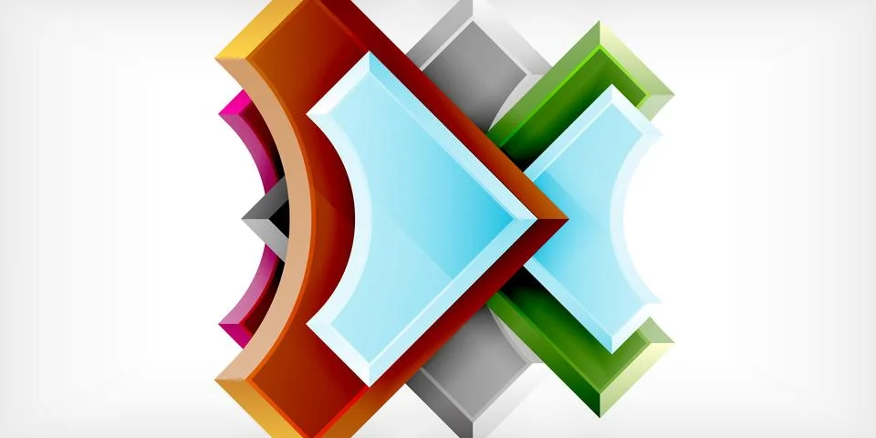 Square, arrow shapes with round elements Vector Illustration For Wallpaper Illustrazione stock