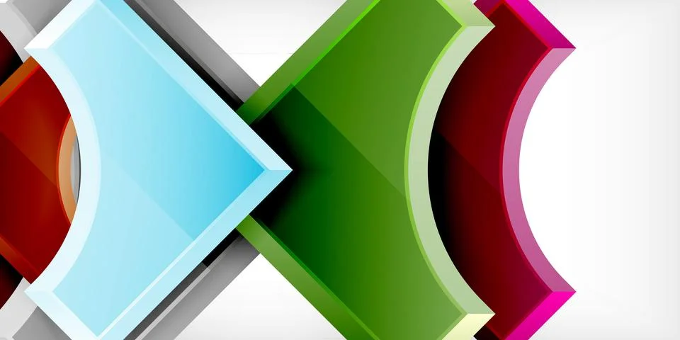 Square, arrow shapes with round elements Vector Illustration For Wallpaper Illustrazione stock