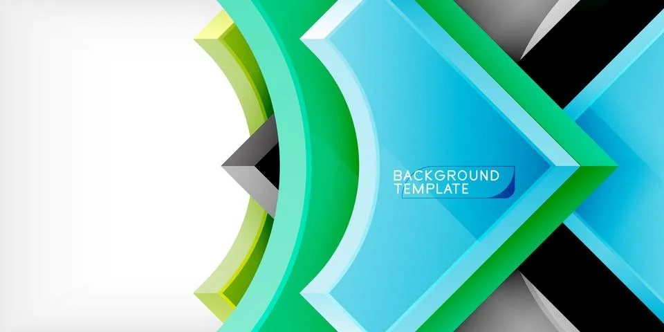 Square, arrow shapes with round elements Vector Illustration For Wallpaper Stock Illustration