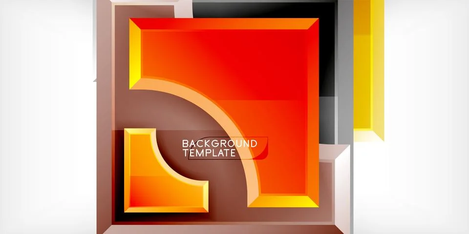 Square, arrow shapes with round elements Vector Illustration For Wallpaper Stock Illustration