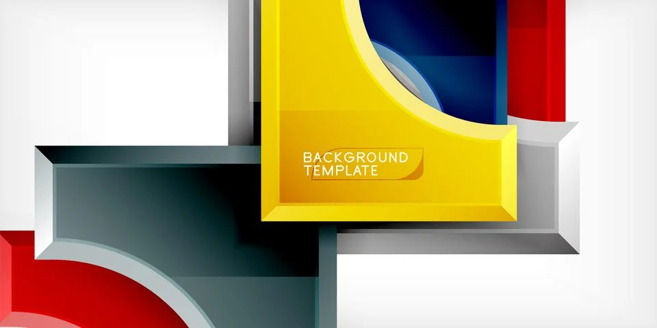 Square, arrow shapes with round elements Vector Illustration For Wallpaper Illustrazione stock