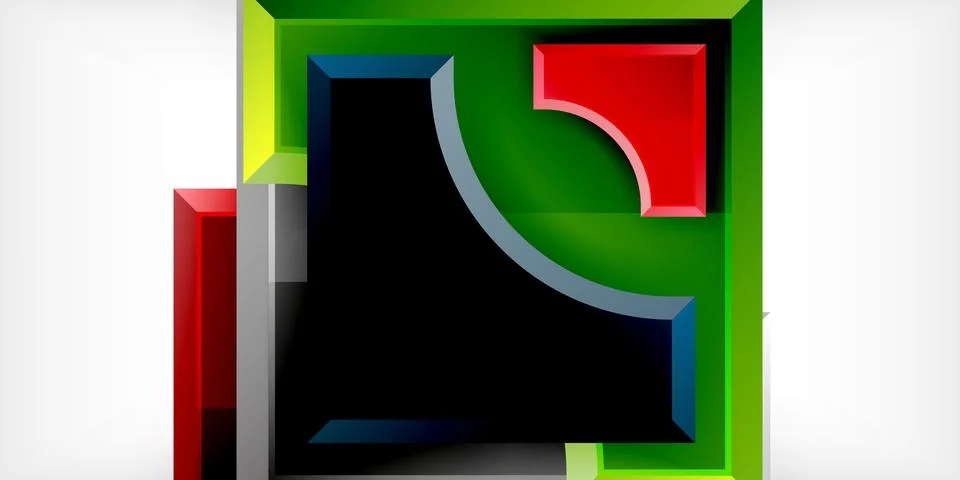 Square, arrow shapes with round elements Vector Illustration For Wallpaper,.. Stock Illustration