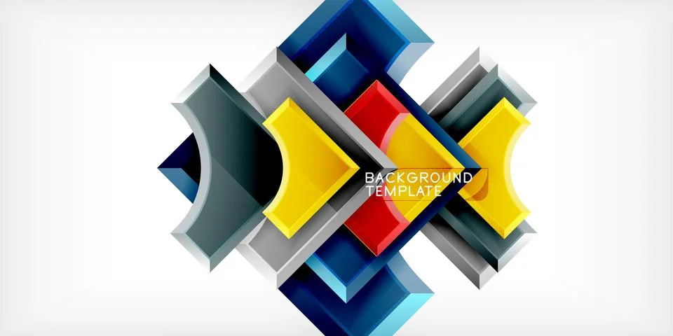 Square, arrow shapes with round elements Vector Illustration For Wallpaper Illustrazione stock