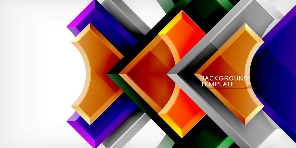 Square, arrow shapes with round elements Vector Illustration For Wallpaper Stock Illustration