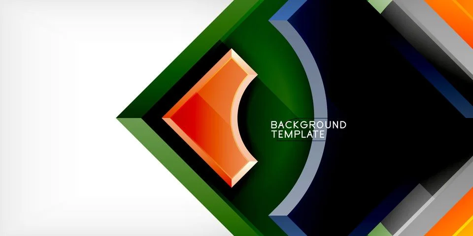 Square, arrow shapes with round elements Vector Illustration For Wallpaper Stock Illustration