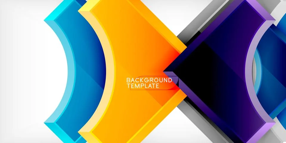 Square, arrow shapes with round elements Vector Illustration For Wallpaper Stock Illustration