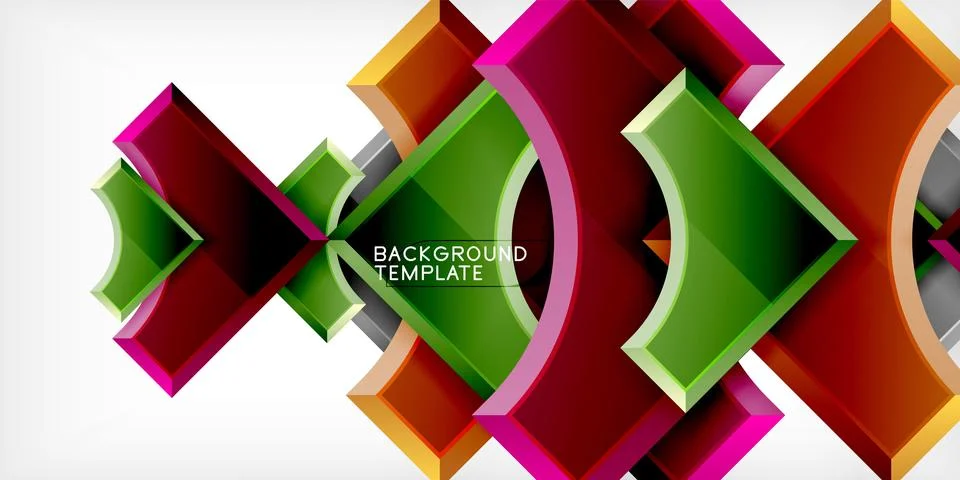 Square, arrow shapes with round elements Vector Illustration For Wallpaper Illustrazione stock