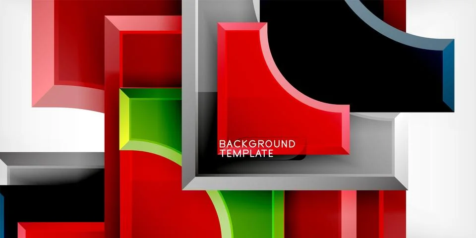 Square, arrow shapes with round elements Vector Illustration For Wallpaper,.. Illustrazione stock