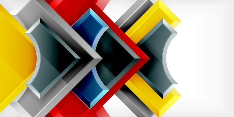 Square, arrow shapes with round elements Vector Illustration For Wallpaper,.. Stock Illustration