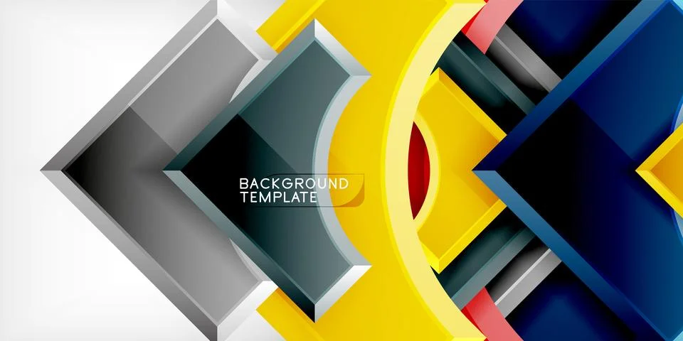 Square, arrow shapes with round elements Vector Illustration For Wallpaper,.. Stock Illustration