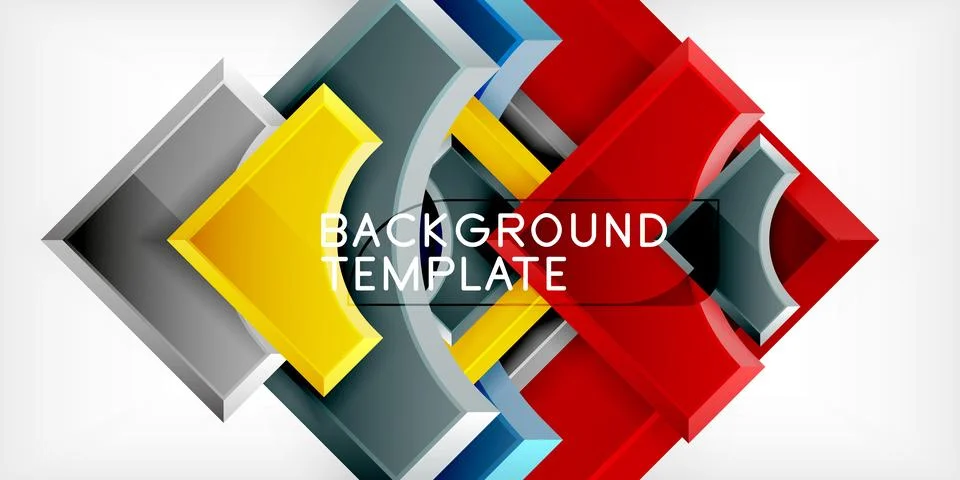 Square, arrow shapes with round elements Vector Illustration For Wallpaper,.. Stock Illustration
